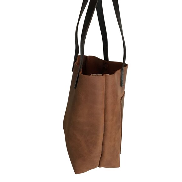 Portland Leather Goods Classic Honey Brown Leather Medium Tote Bag - Picture 4 of 12